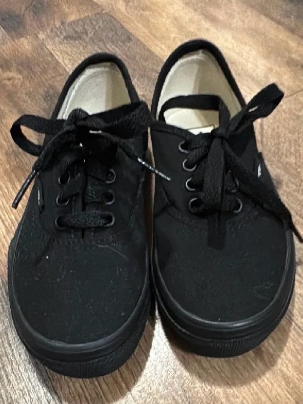 Vans Kids  Black Lace-Up Canvas Sneakers